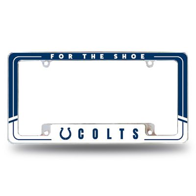 Rico Industries NFL Football Indianapolis Colts Two-Tone 12" x 6" Chrome All Over Automotive License Plate Frame for Car/Truck/SUV Image 1