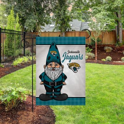 Rico Industries NFL Football Jacksonville Jaguars Gnome Spring 13" x 18" Double Sided Garden Flag Image 2