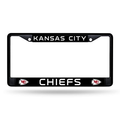 Rico Industries NFL Football Kansas City Chiefs Primary Black Chrome Frame with Plastic Inserts 12" x 6" Car/Truck Auto Accessory Image 1