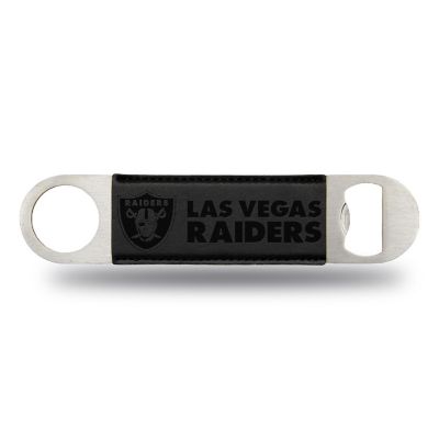 Rico Industries NFL Football Las Vegas Raiders Black Faux Leather Laser Engraved Bar Blade - Great Beverage Accessory for Game Day Image 1