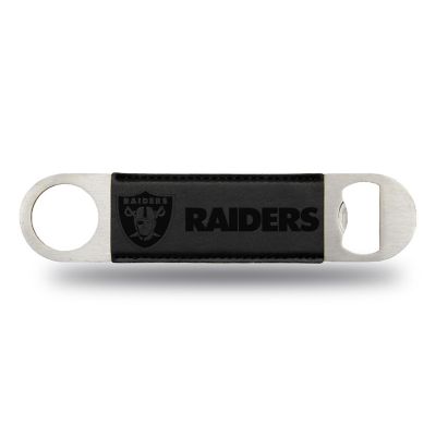 Rico Industries NFL Football Las Vegas Raiders Black Faux Leather Laser Engraved Bar Blade - Great Beverage Accessory for Game Day Image 1