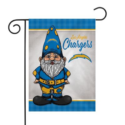 Rico Industries NFL Football Los Angeles Chargers Gnome Spring 13" x 18" Double Sided Garden Flag Image 1