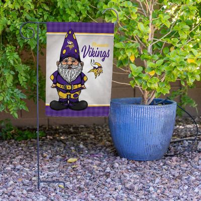 Rico Industries NFL Football Minnesota Vikings Gnome Spring 13" x 18" Double Sided Garden Flag Image 3