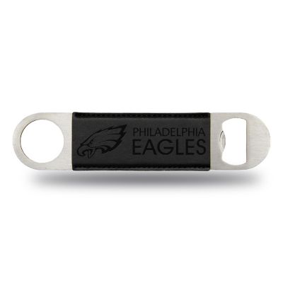 Rico Industries NFL Football Philadelphia Eagles Black Faux Leather Laser Engraved Bar Blade - Great Beverage Accessory for Game Day Image 1