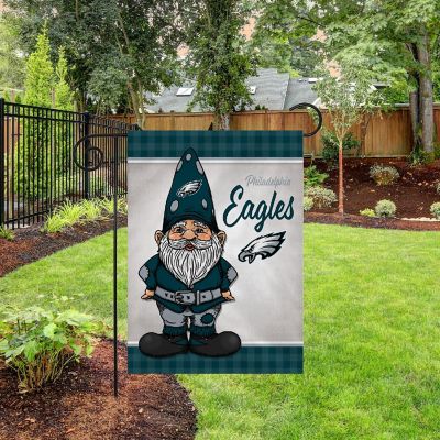 Rico Industries NFL Football Philadelphia Eagles Gnome Spring 13" x 18" Double Sided Garden Flag Image 2
