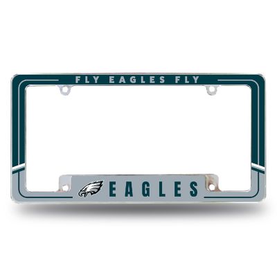 Rico Industries NFL Football Philadelphia Eagles Two-Tone 12" x 6" Chrome All Over Automotive License Plate Frame for Car/Truck/SUV Image 1