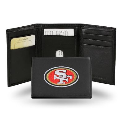 Rico Industries NFL Football San Francisco 49ers  Embroidered Genuine Leather Tri-fold Wallet 3.25" x 4.25" - Slim Image 1