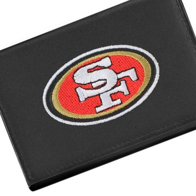 Rico Industries NFL Football San Francisco 49ers  Embroidered Genuine Leather Tri-fold Wallet 3.25" x 4.25" - Slim Image 2