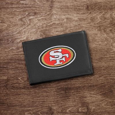 Rico Industries NFL Football San Francisco 49ers  Embroidered Genuine Leather Tri-fold Wallet 3.25" x 4.25" - Slim Image 3
