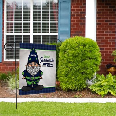 Rico Industries NFL Football Seattle Seahawks Gnome Spring 13" x 18" Double Sided Garden Flag Image 1