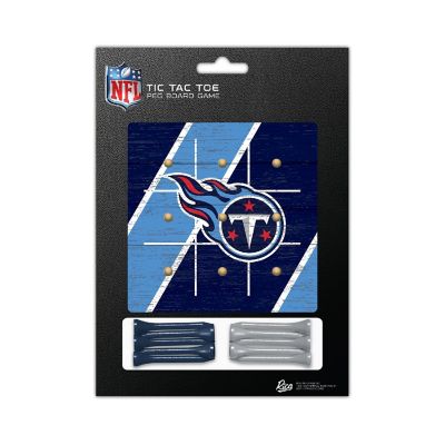 Rico Industries NFL Football Tennessee Titans  4.25" x 4.25" Wooden Travel Sized Tic Tac Toe Game - Toy Peg Games - Family Fun Image 2