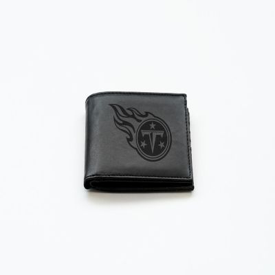 Rico Industries NFL Football Tennessee Titans Black Laser Engraved Bill-fold Wallet - Slim Design - Great Gift Image 2