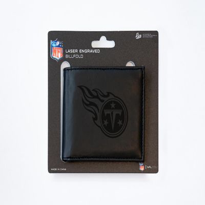 Rico Industries NFL Football Tennessee Titans Black Laser Engraved Bill-fold Wallet - Slim Design - Great Gift Image 3