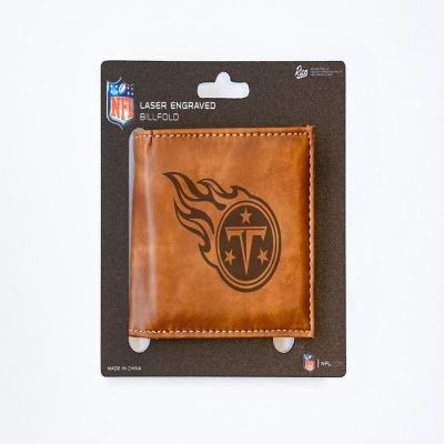 Rico Industries NFL Football Tennessee Titans Brown Laser Engraved Bill-fold Wallet - Slim Design - Great Gift Image 3
