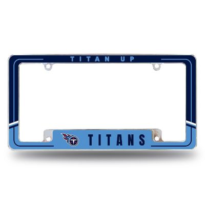 Rico Industries NFL Football Tennessee Titans Two-Tone 12" x 6" Chrome All Over Automotive License Plate Frame for Car/Truck/SUV Image 1