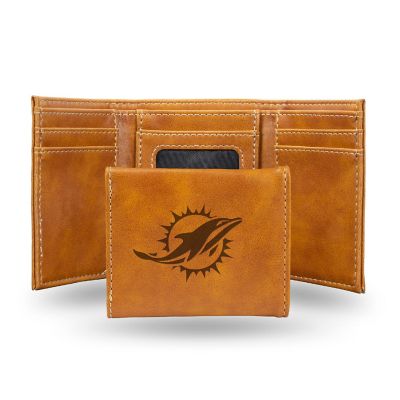 Rico Industries NFL  Miami Dolphins   Brown Generic Watch and Team Logo Tri-Fold Wallet - Great Men's Gift Item Image 1