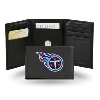 Rico Industries NFL Tennessee Titans Embroidered Genuine Leather Tri-fold Wallet 3.25" x 4.25" - Slim Image 1