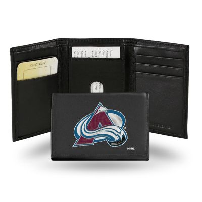 Rico Industries NHL Colorado Avalanche Embroidered Genuine Leather Tri-fold Wallet 3.25" x 4.25" - Slim Image 1