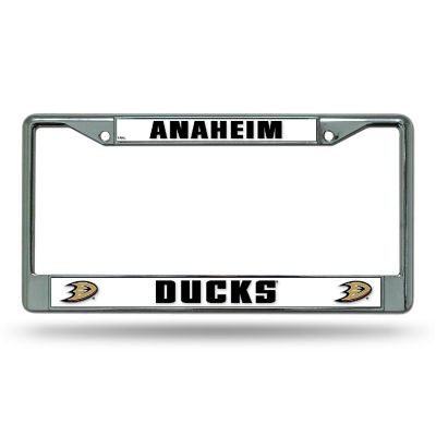 Rico Industries NHL Hockey Anaheim Ducks Premium 12" x 6" Chrome Frame With Plastic Inserts - Car/Truck/SUV Automobile Accessory Image 1