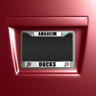 Rico Industries NHL Hockey Anaheim Ducks Premium 12" x 6" Chrome Frame With Plastic Inserts - Car/Truck/SUV Automobile Accessory Image 1