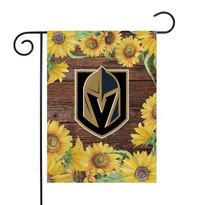 Rico Industries NHL Hockey Vegas Golden Knights Sunflower Spring 13" x 18" Double Sided Garden Flag Image 1