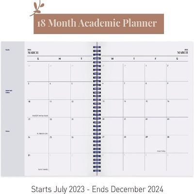 Rileys 2023-2024 18-Month Academic Weekly Planner - Typographic Weekly & Monthly Agenda Planner (8.5 x 11 inches, Blue) Image 2