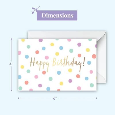 Rileys Rainbow Birthday Cards Assortment, 50-Count, 5 Designs, Envelopes Included, Bulk Variety Pack Image 1