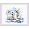 Riolis Cross Stitch Kit Bear Cubs On Ice Image 2