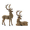 Rustic Deer Statue (Set Of 2) 11.75"L X 14.5"H, 11.5"L X 20"H Resin Image 1