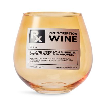Rx Prescription 30-Oz Stemless Wine Glass Image 1