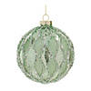 Sage Beaded Mercury Ball Ornament (Set Of 6) 4"D Glass Image 1