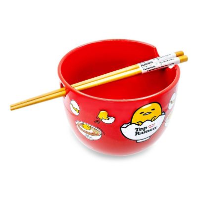 Sanrio Gudetama x Nissin Top Ramen 20-Ounce Noodle Bowl and Chopstick Set Image 1