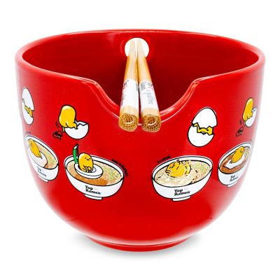 Sanrio Gudetama x Nissin Top Ramen 20-Ounce Noodle Bowl and Chopstick Set Image 2