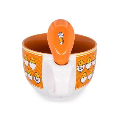 Sanrio Gudetama x Nissin Top Ramen Ceramic Soup Mug with Spoon  Holds 24 Ounces Image 1