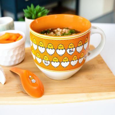 Sanrio Gudetama x Nissin Top Ramen Ceramic Soup Mug with Spoon  Holds 24 Ounces Image 2