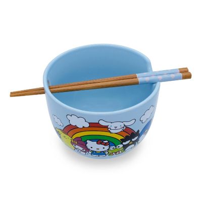 Sanrio Hello Kitty and Friends Rainbow Ceramic Ramen Bowl and Chopstick Set Image 1