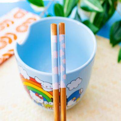 Sanrio Hello Kitty and Friends Rainbow Ceramic Ramen Bowl and Chopstick Set Image 3