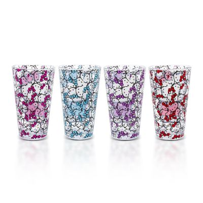 Sanrio Hello Kitty Colorful Outfits 16-Ounce Pint Glasses  Set of 4 Image 1