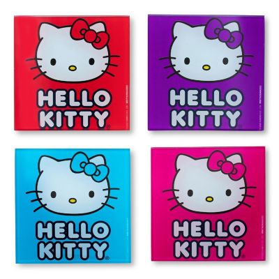 Sanrio Hello Kitty Colors Glass Coasters  Set of 4 Image 1
