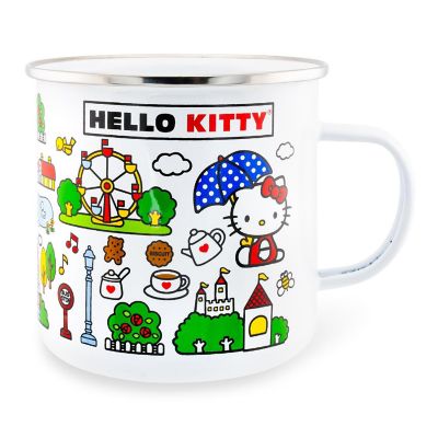 Sanrio Hello Kitty Destination Town Enamel Camper Mug  Holds 21 Ounces Image 1