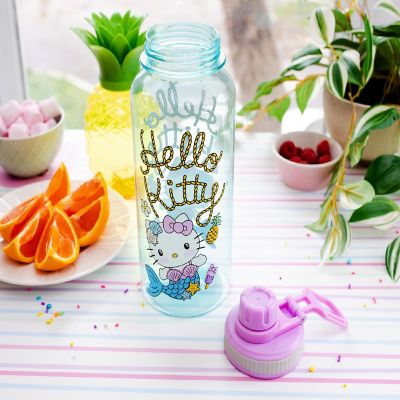 Sanrio Hello Kitty Mermaid Twist Spout Water Bottle and Sticker Set  32 Ounces Image 2