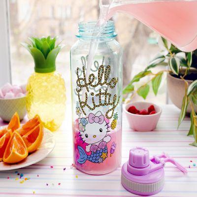 Sanrio Hello Kitty Mermaid Twist Spout Water Bottle and Sticker Set  32 Ounces Image 3