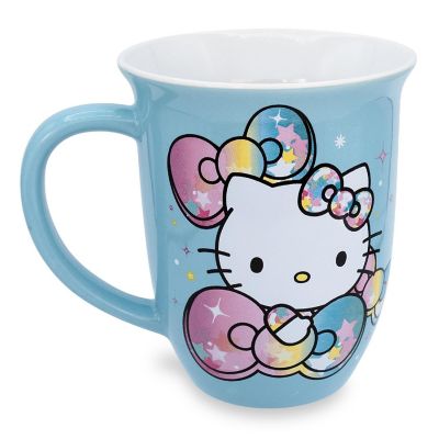 Sanrio Hello Kitty Pastel on Rainbow Wide Rim Ceramic Mug  Holds 16 Ounces Image 1
