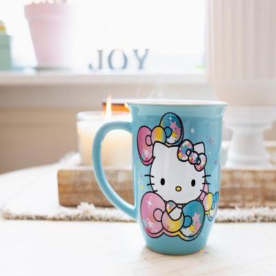 Sanrio Hello Kitty Pastel on Rainbow Wide Rim Ceramic Mug  Holds 16 Ounces Image 2