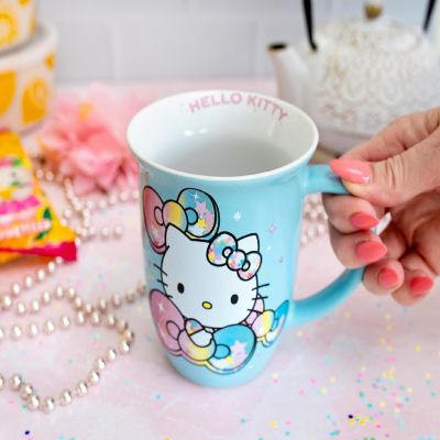 Sanrio Hello Kitty Pastel on Rainbow Wide Rim Ceramic Mug  Holds 16 Ounces Image 3
