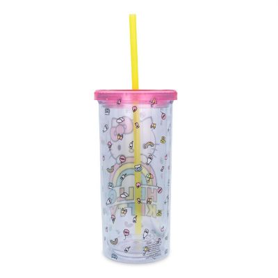 Sanrio Hello Kitty Pastel Rainbow Carnival Cup With Lid  Holds 20 Ounces Image 1