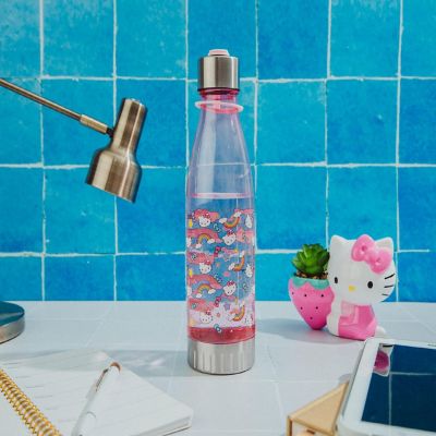 Sanrio Hello Kitty Pastel Star Toss Print Water Bottle With Lid  Holds 20 Ounce Image 3