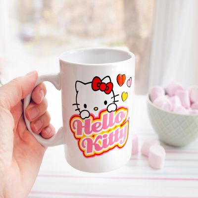 Sanrio Hello Kitty Peek-A-Boo Hearts Ceramic Mug  Holds 12 Ounces Image 3