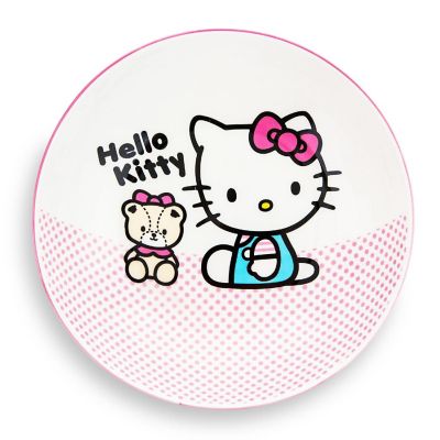 Sanrio Hello Kitty Pink Dots 9-Inch Ceramic Coupe Dinner Bowl Image 1