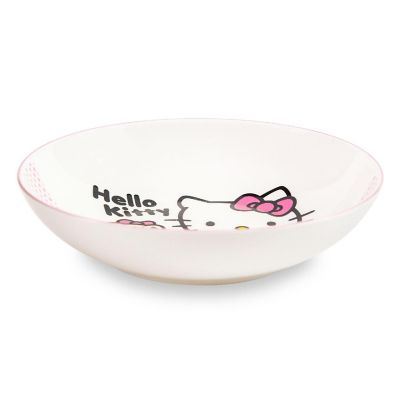Sanrio Hello Kitty Pink Dots 9-Inch Ceramic Coupe Dinner Bowl Image 1